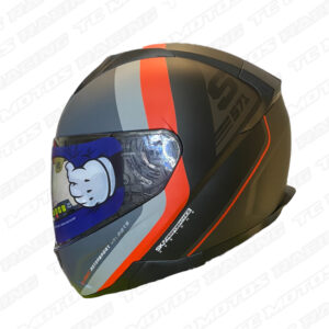 Casco shaft 571 stilish negro mate/rojo