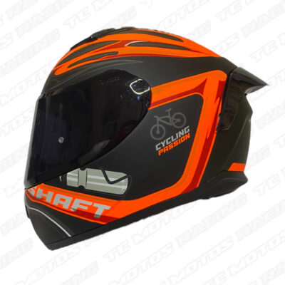 Casco Shaft 582 Cycling negro mate- naranja