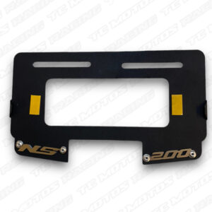 PORTA PLACA ACERO NEGRO PULSAR 200 NS TRAGA LUZ 3D