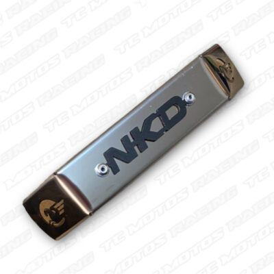 Emblema frontal acero NKD 3D negro