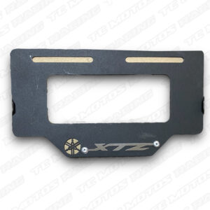 Porta placa acero negro XTZ 3D plateado