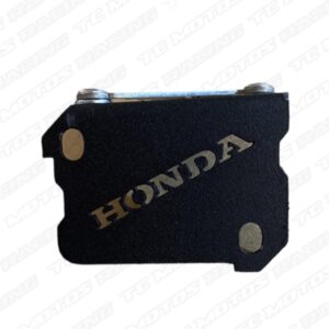 Protector bomba delantera acero negro Honda diagonal 3D plateado