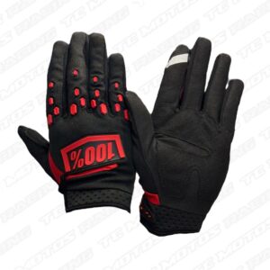 GUANTE PUNTOS NEGRO/ROJO 100%